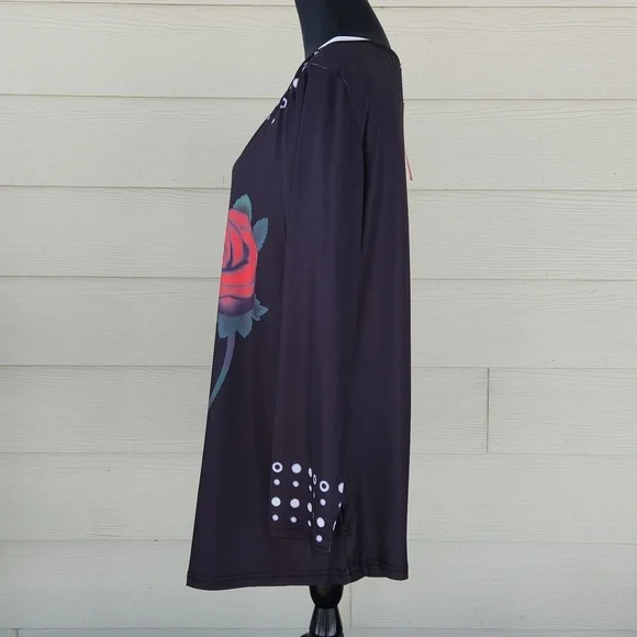 NEW Plus Size & Curve Butterfly Rose Print Above-the-knee ROSEGAL Dress (3X) - Picture 4 of 12